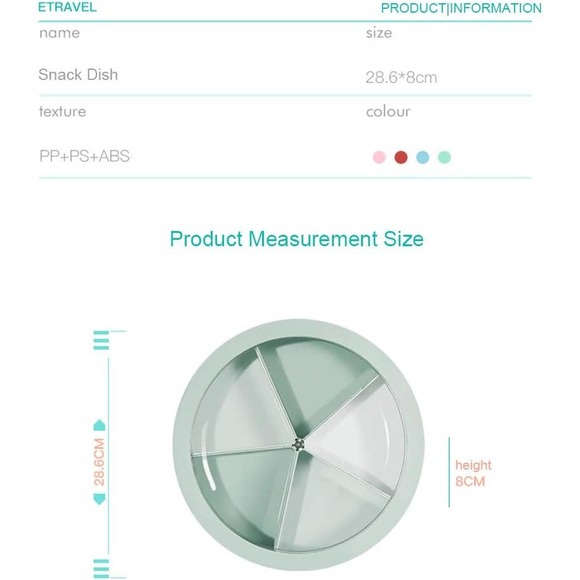 Seafoam color Snack Bowls Set Food Storage Box Serving Platter with Lid - Picture 2 of 5